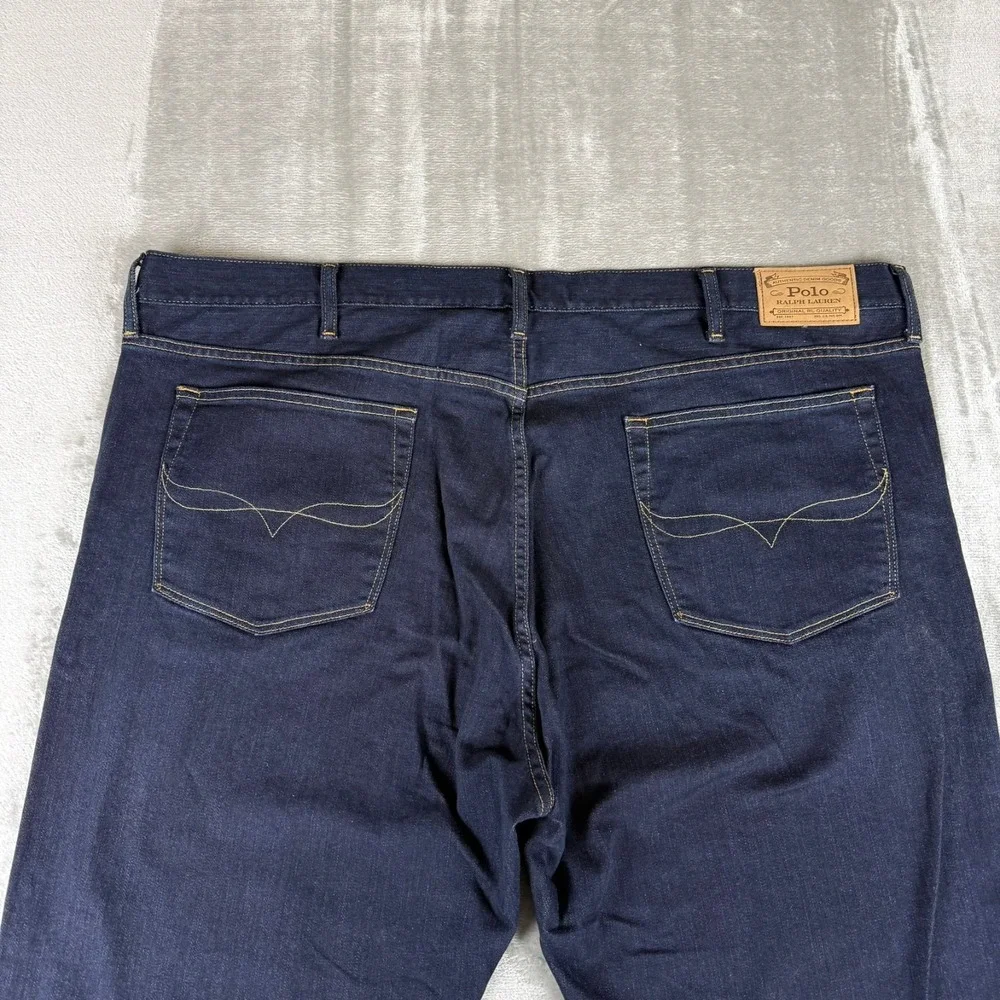 Polo Ralph Lauren Varrick Slim Straight Jeans Mens 48x30 Dark Blue Denim New NWT